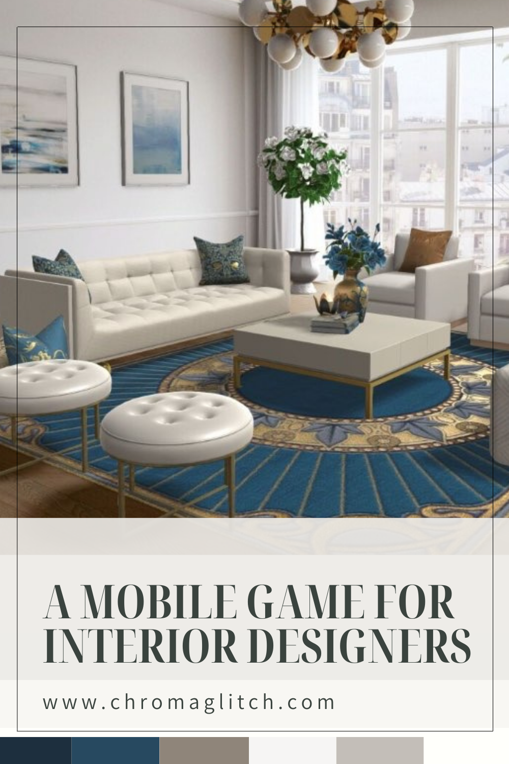 A luxe apartment designed in the Design Home video game.