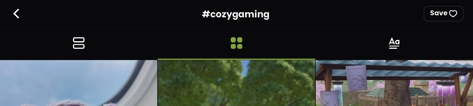 Hive Social view options tabs