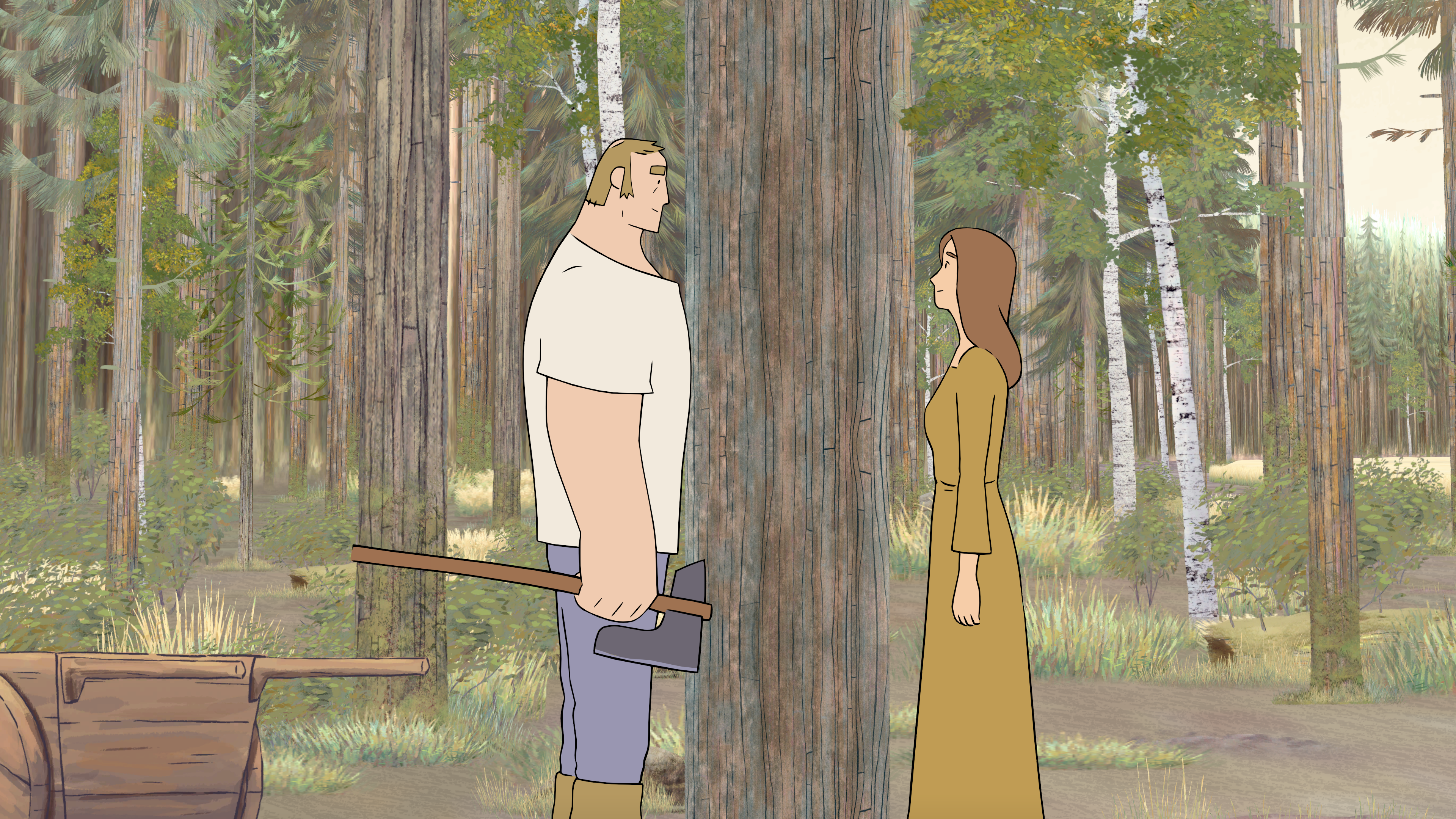 Screenshot of the husband and wife in Pine