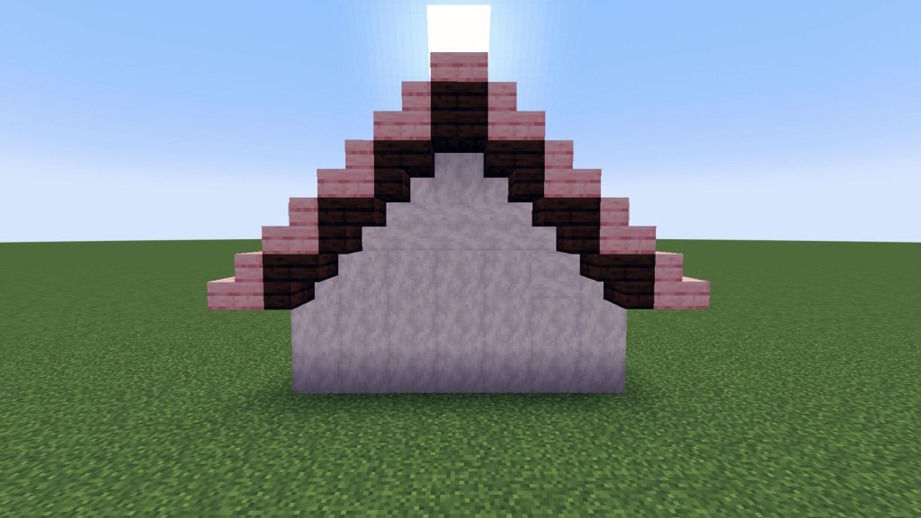 Template of the sides of a gable roof in Minecraft.