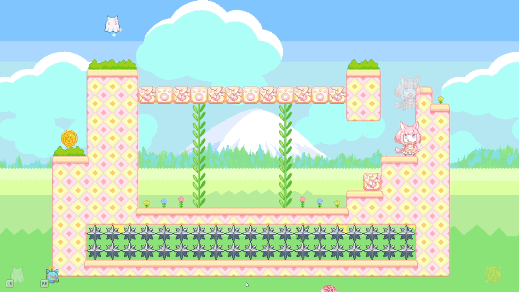 Screenshot of a level from the video game Super Puzzled Cat.
