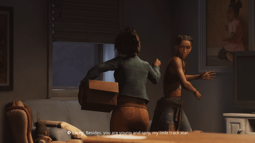 Screenshot of Hazel and her mom having a playful conversation.