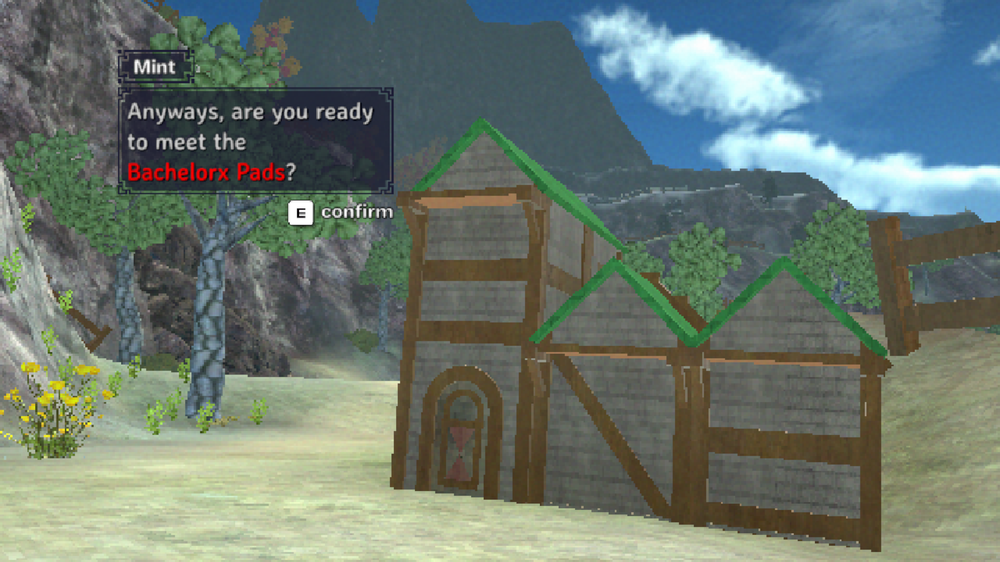 Screenshot of a talking house in the Building Relationships video game.
