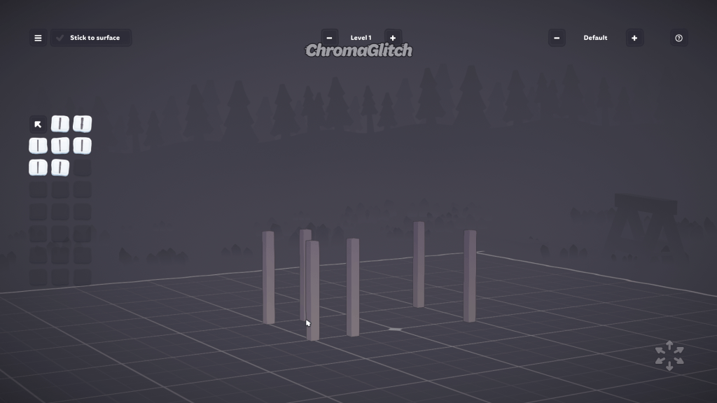 Screenshot of six table legs on a grid.