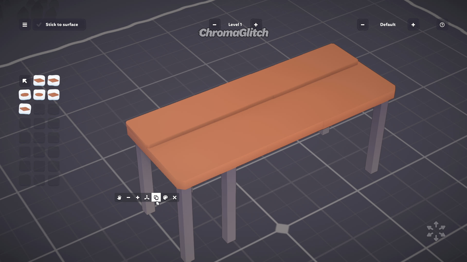 The small square has been duplicated to make a long small rectangle on top of the original table.