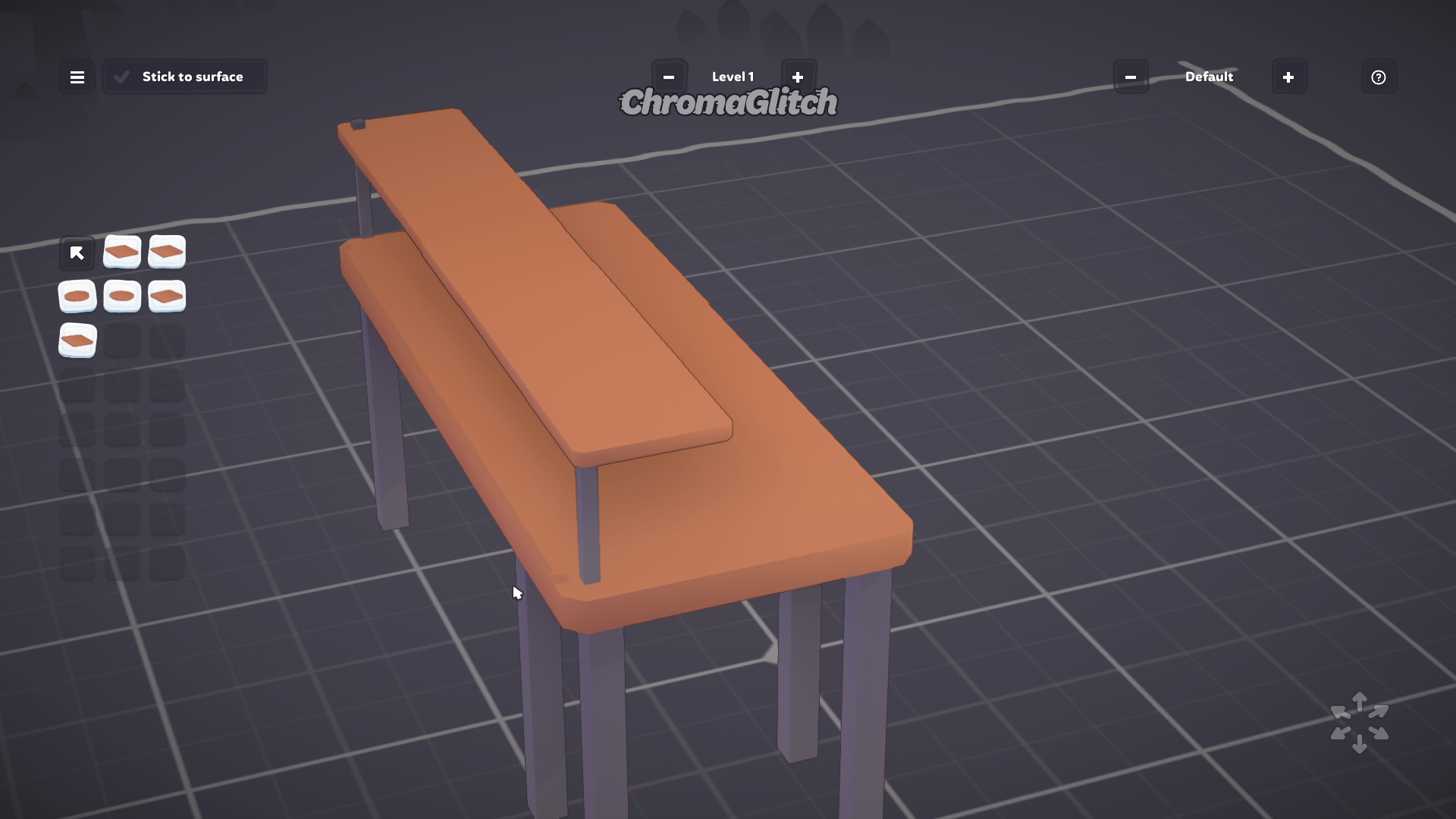 The small rectangle has been raised up and small legs placed under it to attach the rectangle to the main table.