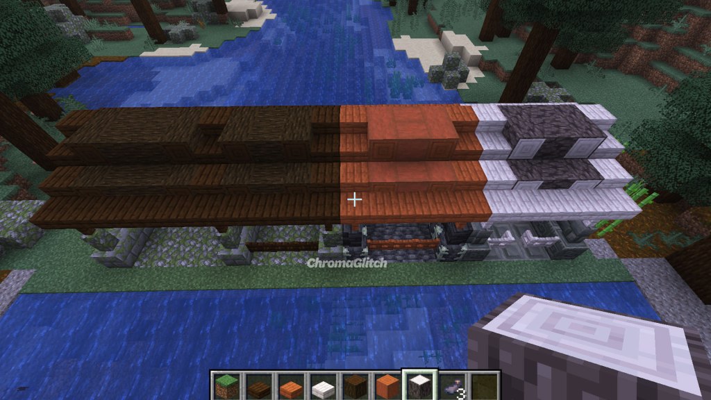 A long roof has been added to the walls of the stable.