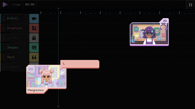 Video editing mini-game in Fishbowl.